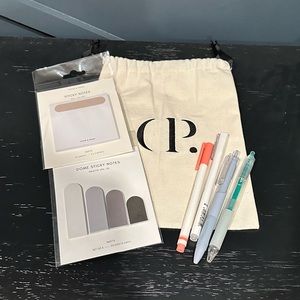 Cloth and paper bundle - pens and stickies